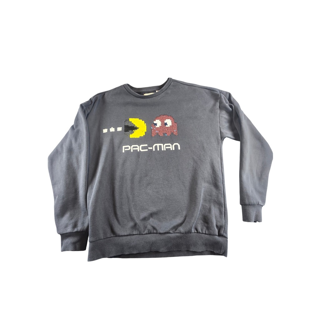 Zara Kids Pac-Man Sequin Sweatshirt Gray Crewneck Pullover Size 13/14 164cm